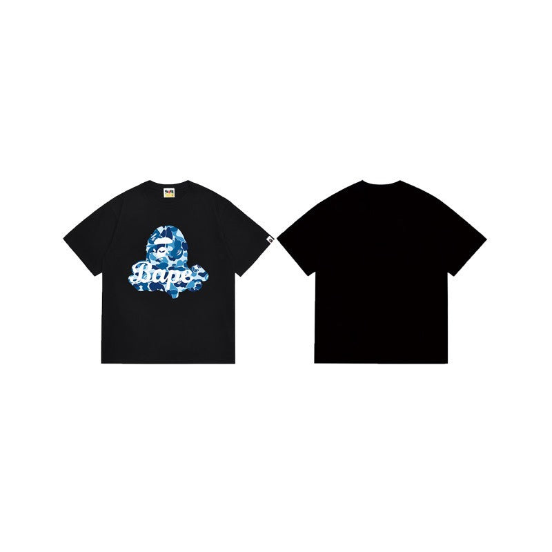 Bathing Shark and ape head print T Shirts NextBlock