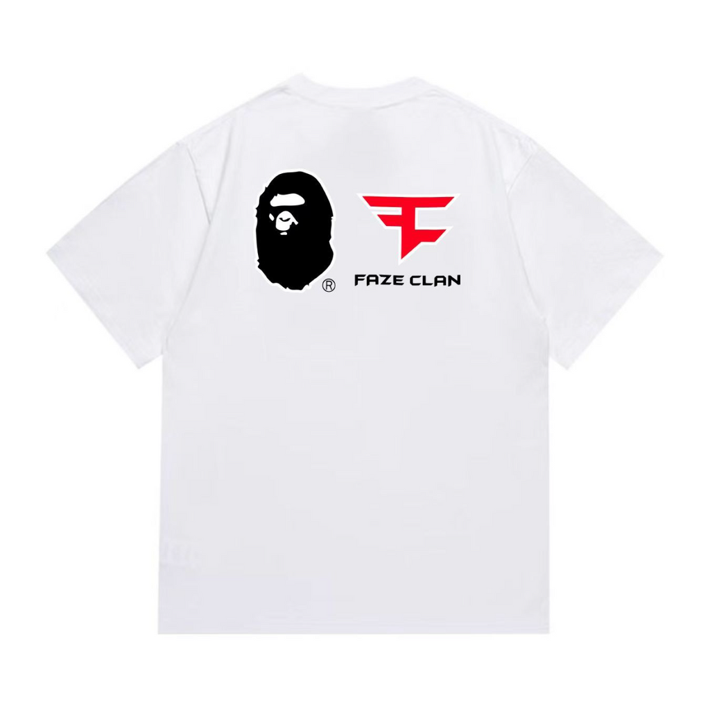 Bathing Shark and ape head print T-Shirt NextBlock