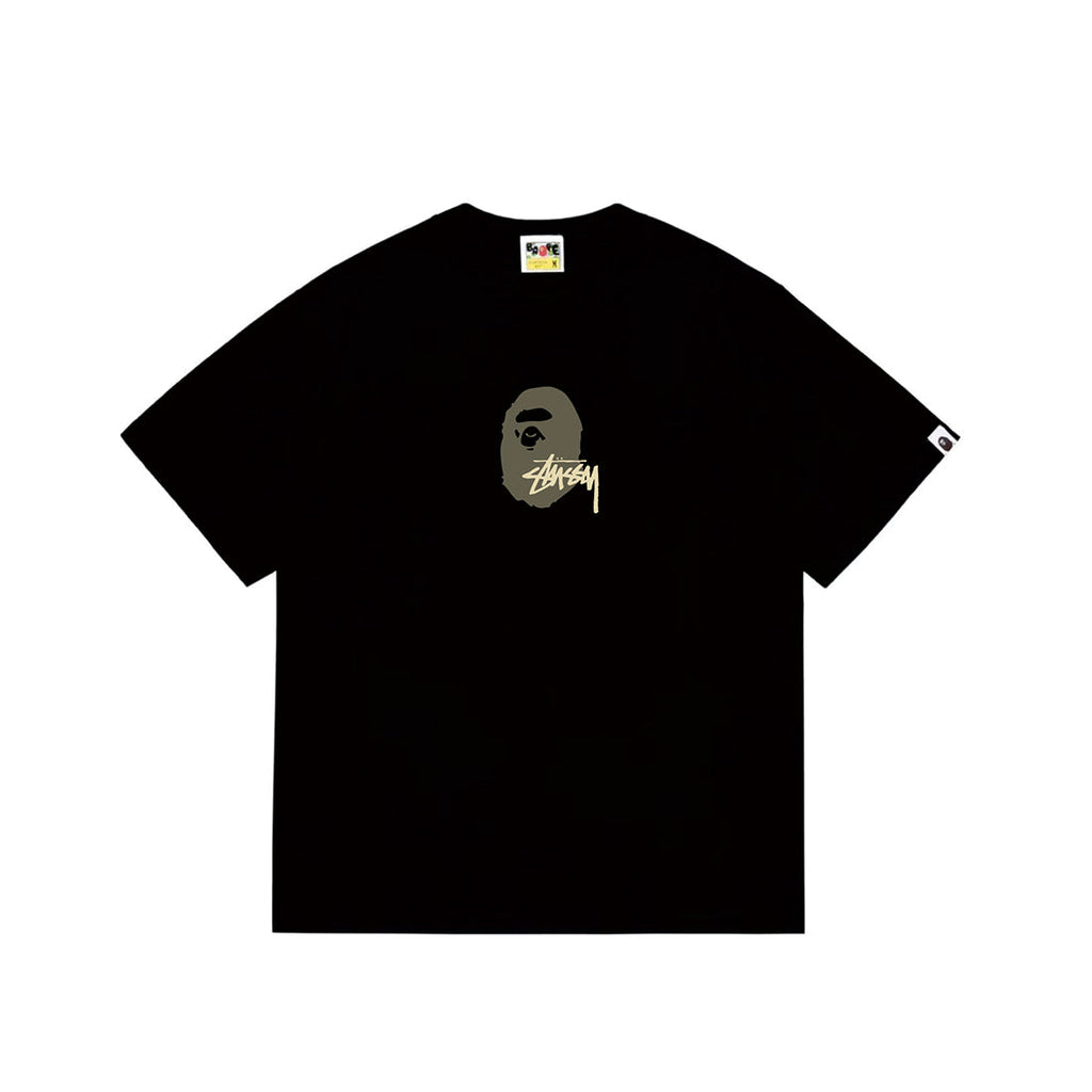 Bathing Shark and ape head print T-Shirt NextBlock