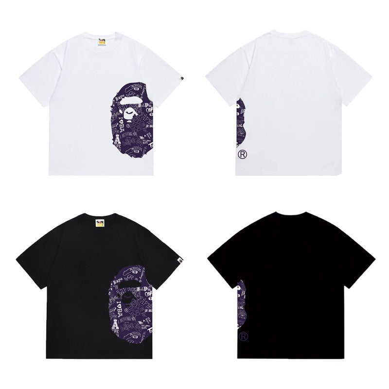 Bathing Shark and ape head print T Shirts NextBlock