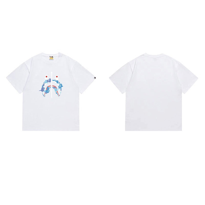 Bathing Shark and ape head print T Shirts NextBlock