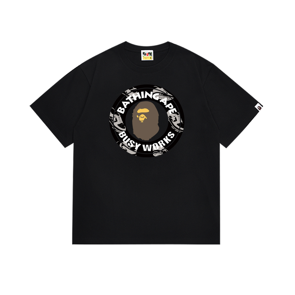 Bathing Shark and ape head print T-Shirt NextBlock