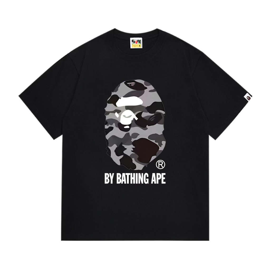 Bathing Shark and ape head print T-Shirt NextBlock