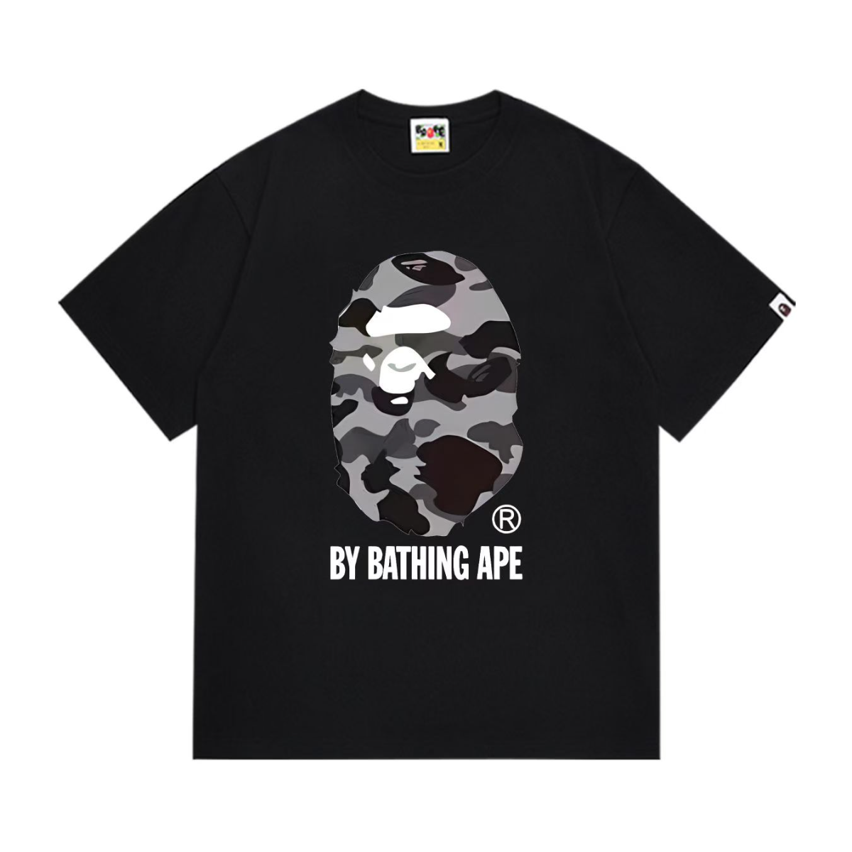 Bathing Shark and ape head print T-Shirt NextBlock