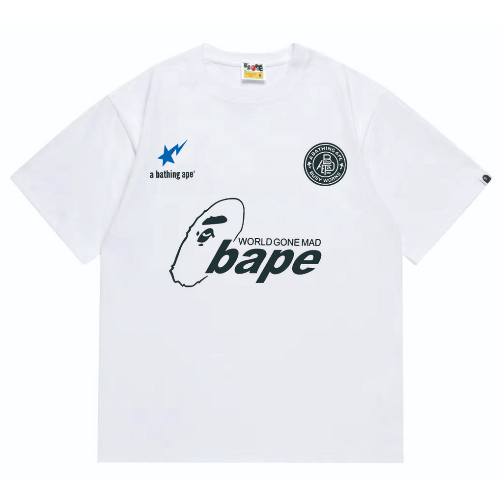 Bathing Shark and ape head print T-Shirt NextBlock