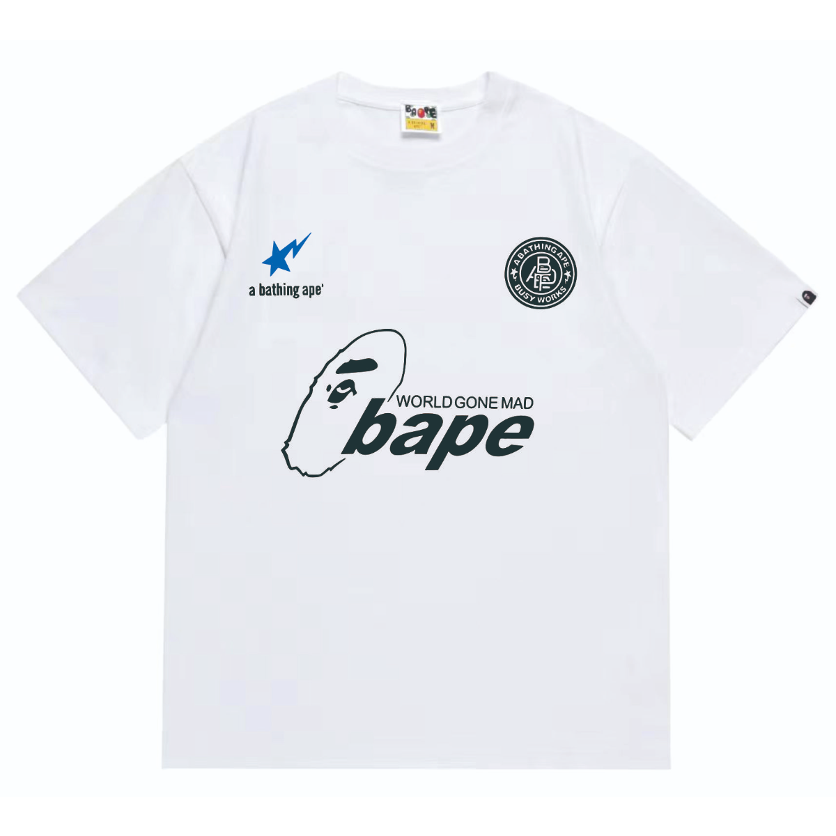 Bathing Shark and ape head print T-Shirt NextBlock