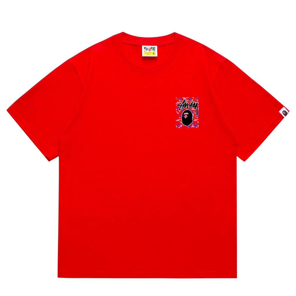 Bathing Shark and ape head print T-Shirt NextBlock