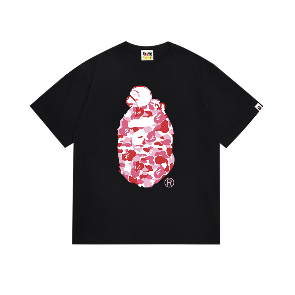 Bathing Shark and ape head print T-Shirt NextBlock