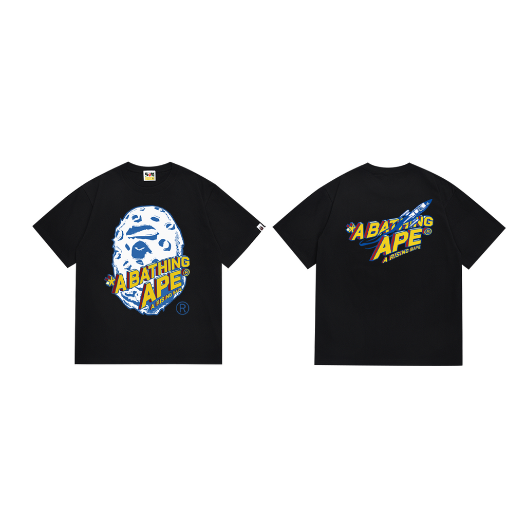 Bathing Shark and ape head print T-Shirt NextBlock