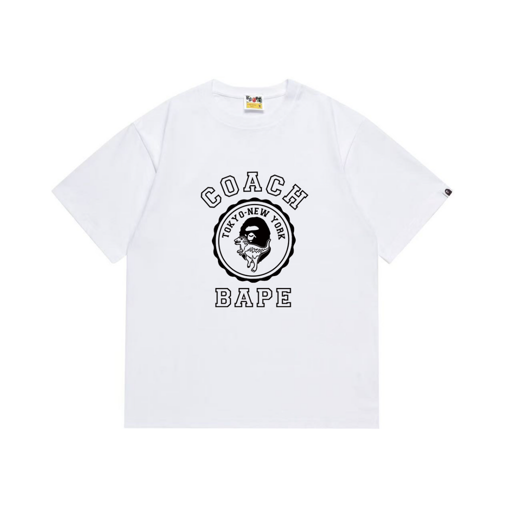 Bathing Shark and ape head print T-Shirt NextBlock