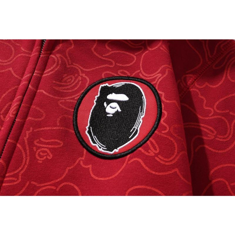 Bathing Shark and ape head print Hoodie Camouflage Shark Head Zipper NextBlock