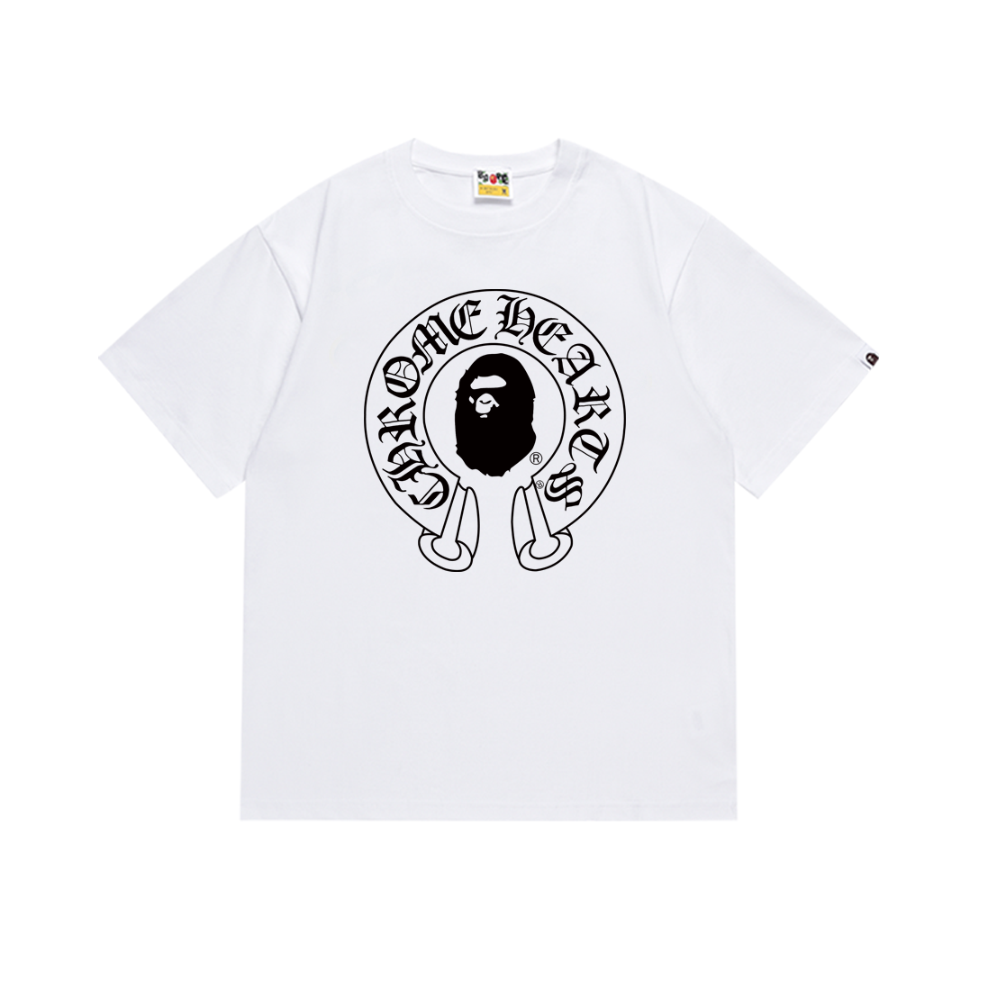 Bathing Shark and ape head print T-Shirt NextBlock