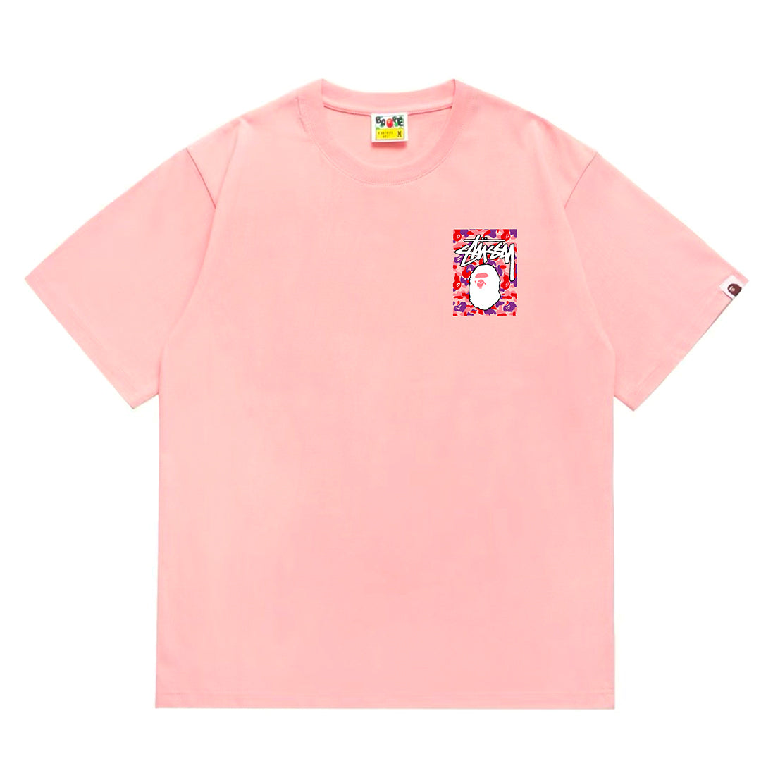 Bathing Shark and ape head print T-Shirt NextBlock