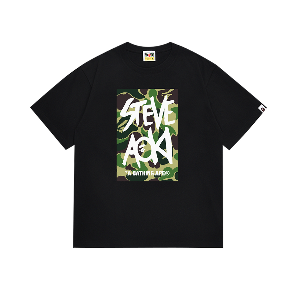 Bathing Shark and ape head print T-Shirt NextBlock