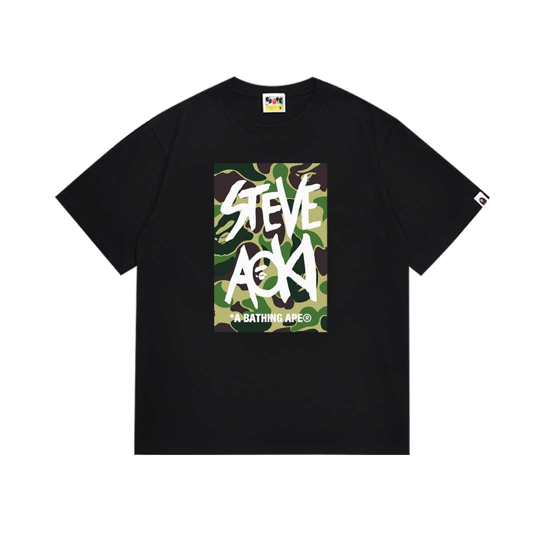 Bathing Shark and ape head print T-Shirt NextBlock