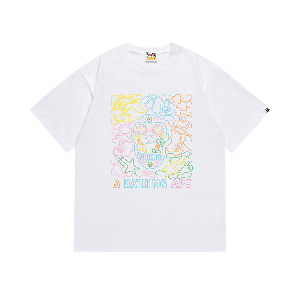 Bathing Shark and ape head print T-Shirt NextBlock