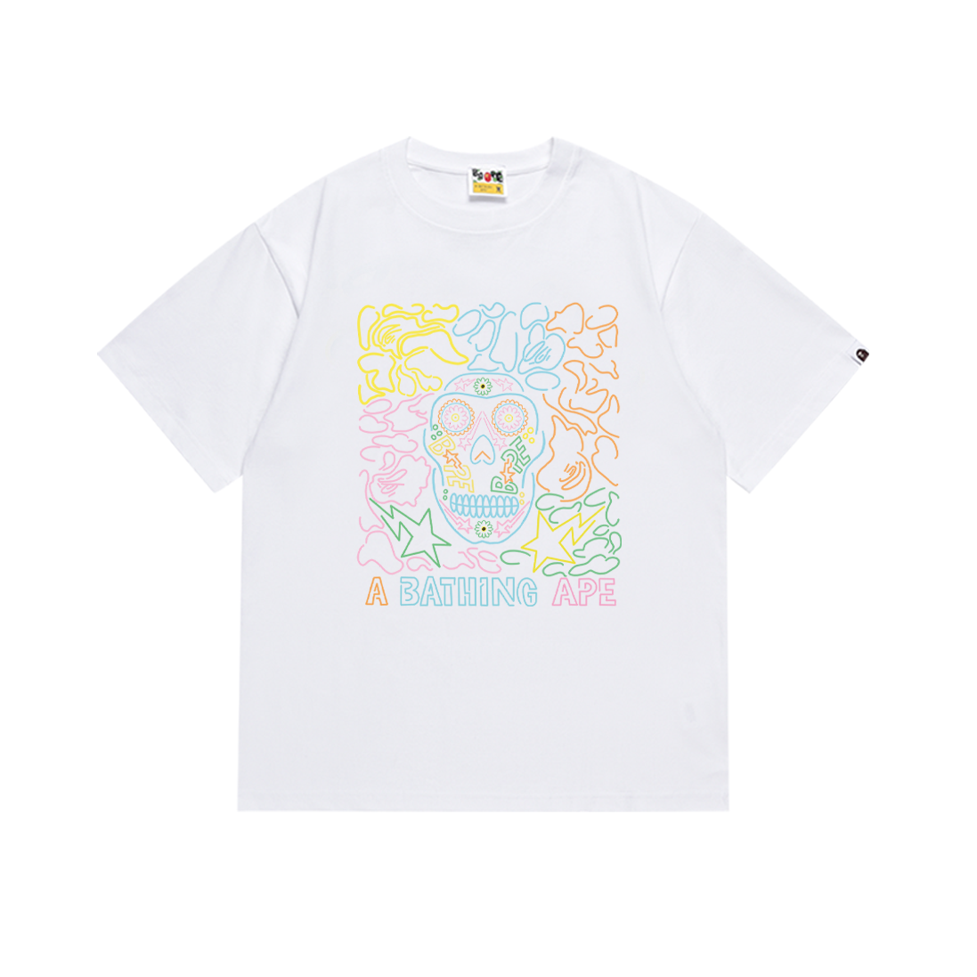 Bathing Shark and ape head print T-Shirt NextBlock
