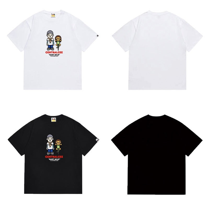 Bathing Shark and ape head print T Shirts NextBlock