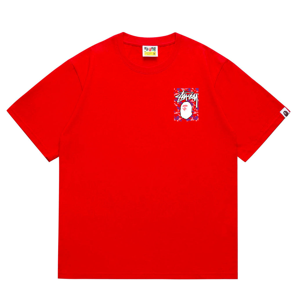 Bathing Shark and ape head print T-Shirt NextBlock