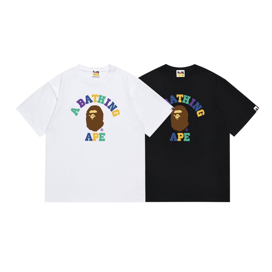 Bathing Shark and ape head print T Shirts NextBlock