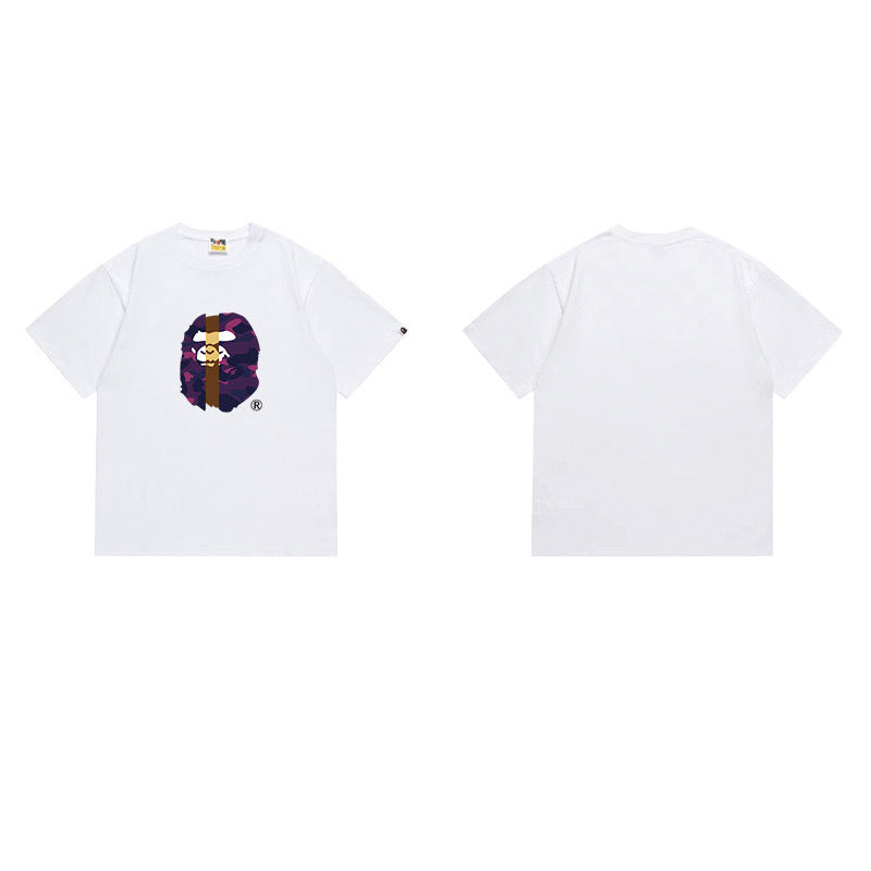 Bathing Shark and ape head print T Shirts NextBlock