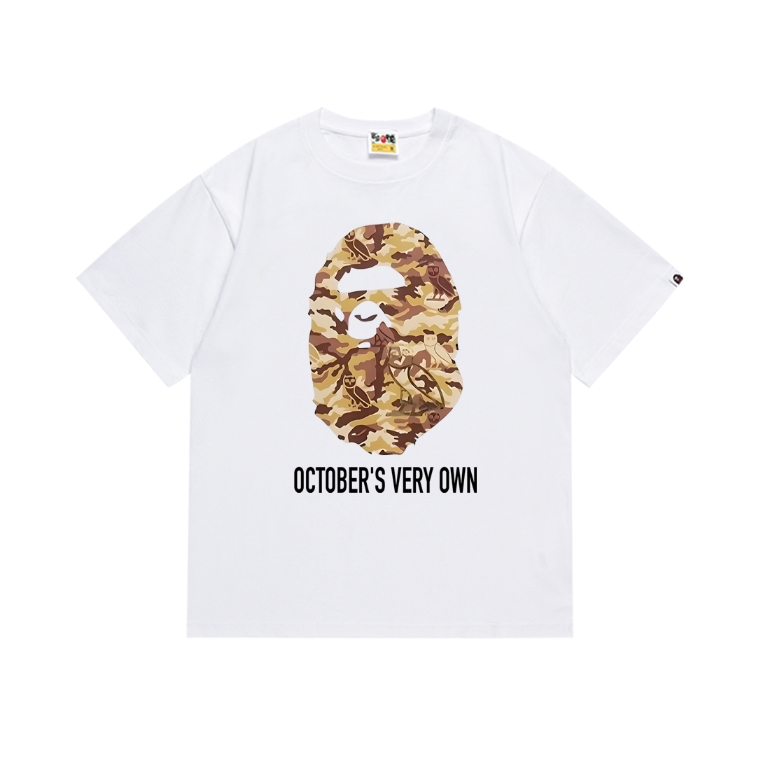 Bathing Shark and ape head print T-Shirt NextBlock