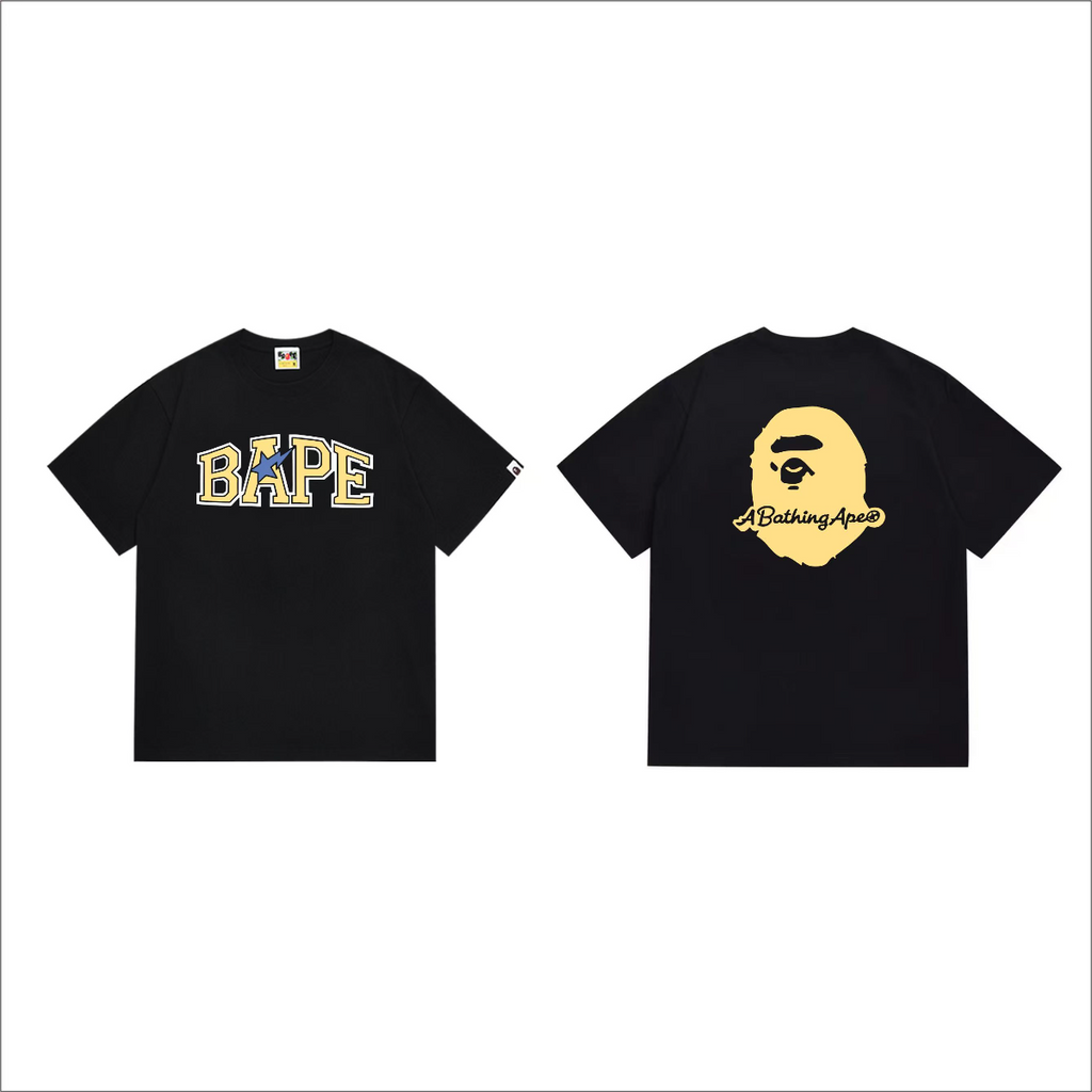 Bathing Shark and ape head print T-Shirt NextBlock