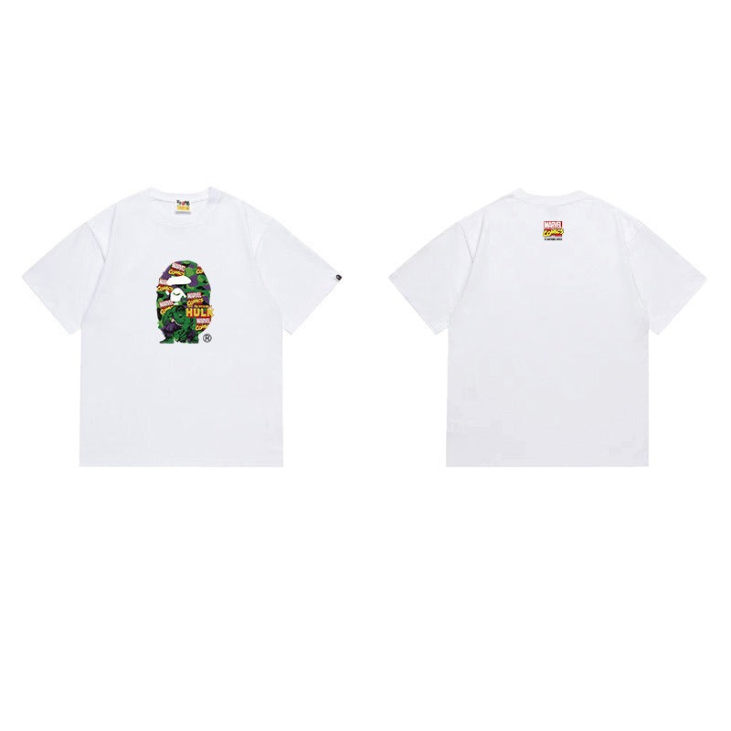 Bathing Shark and ape head print T Shirts NextBlock
