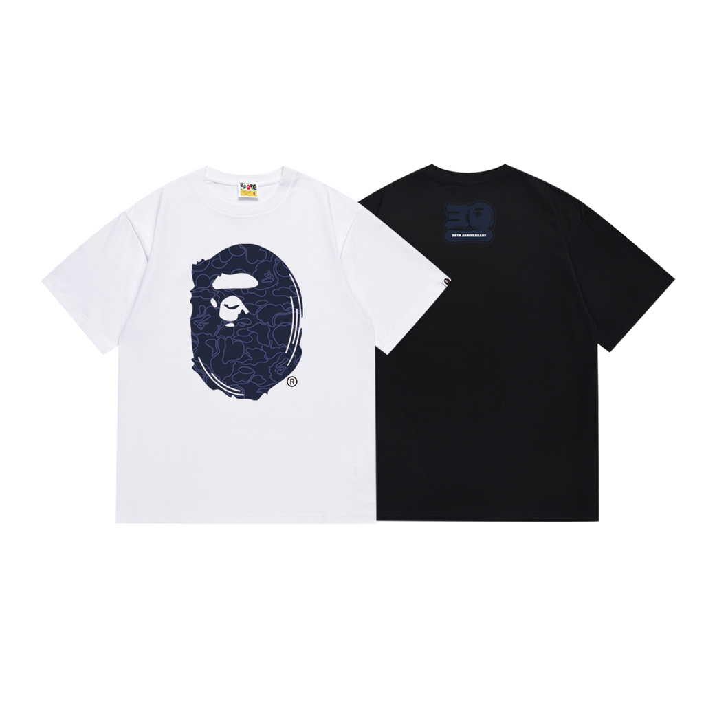 Bathing Shark and ape head print T-Shirt NextBlock