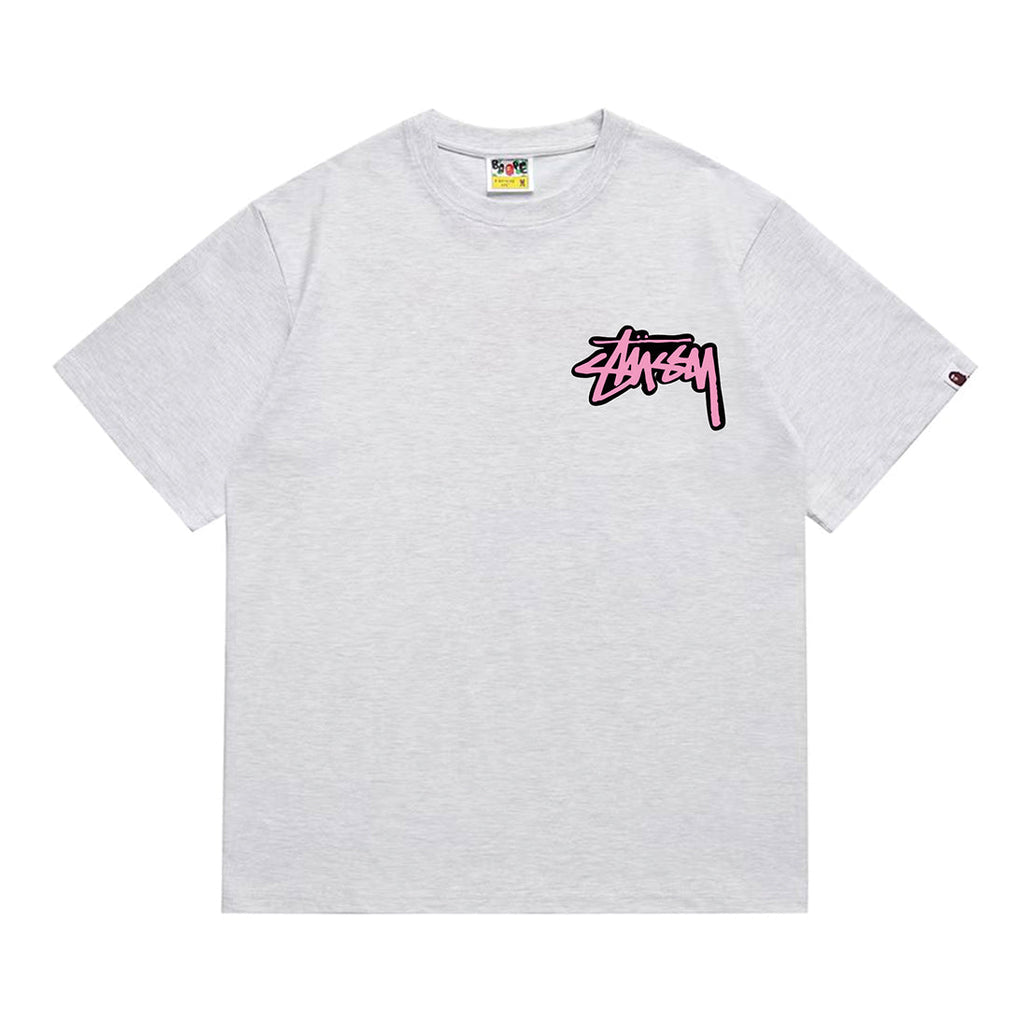 Bathing Shark and ape head print T-Shirt NextBlock