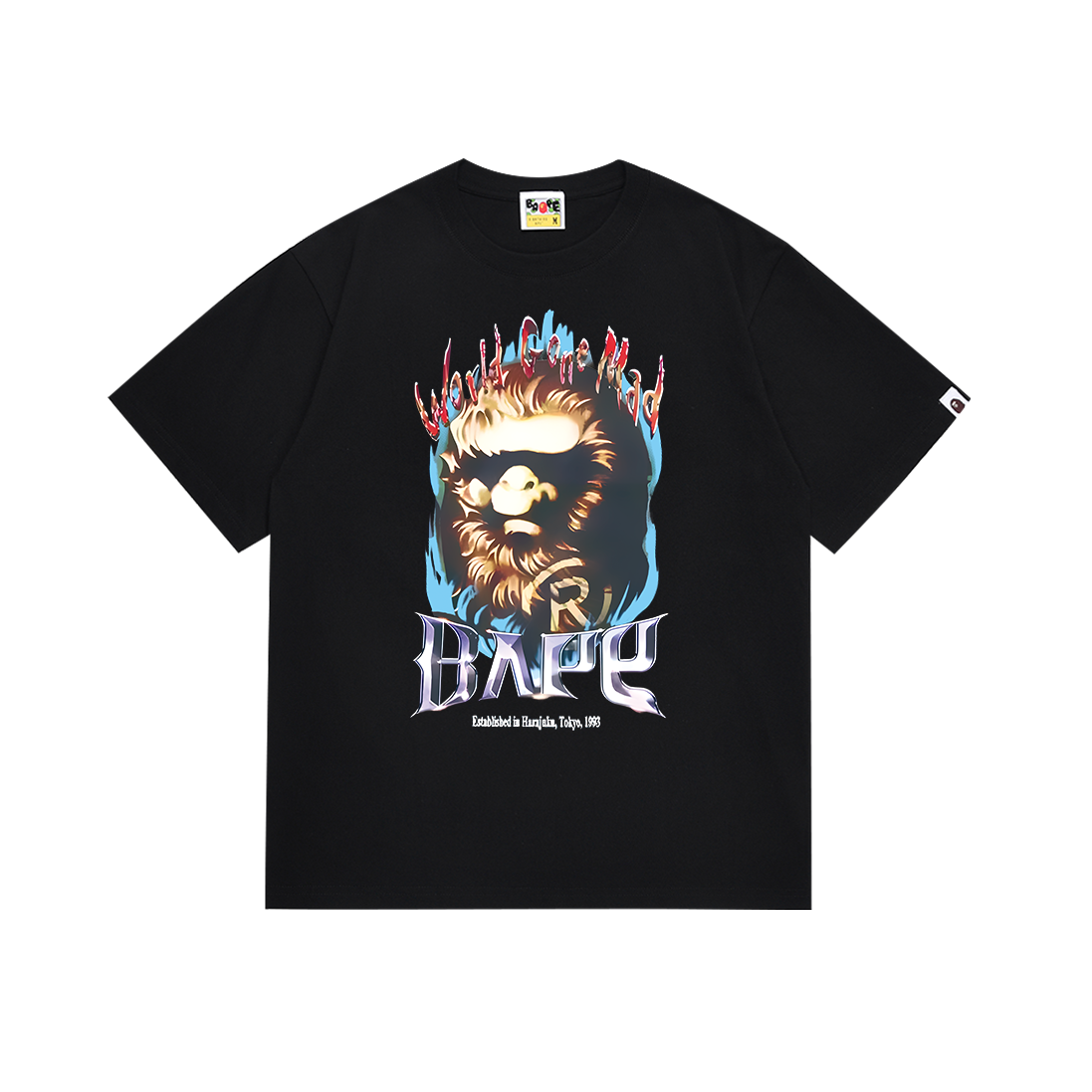 Bathing Shark and ape head print T Shirts NextBlock
