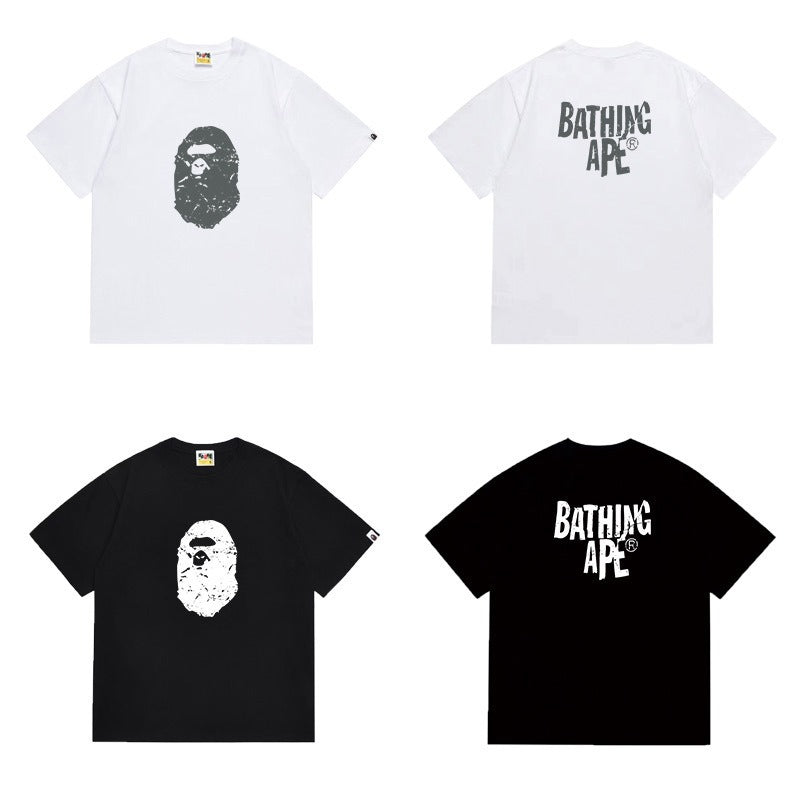 Bathing Shark and ape head print T Shirts NextBlock