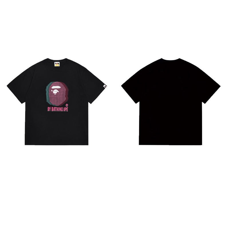 Bathing Shark and ape head print T Shirts NextBlock