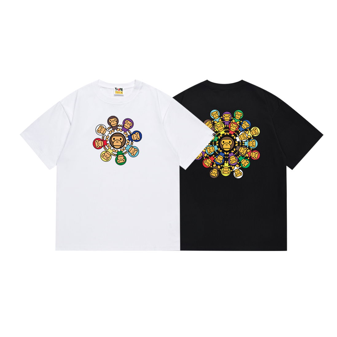 Bathing Shark and ape head print T Shirts NextBlock