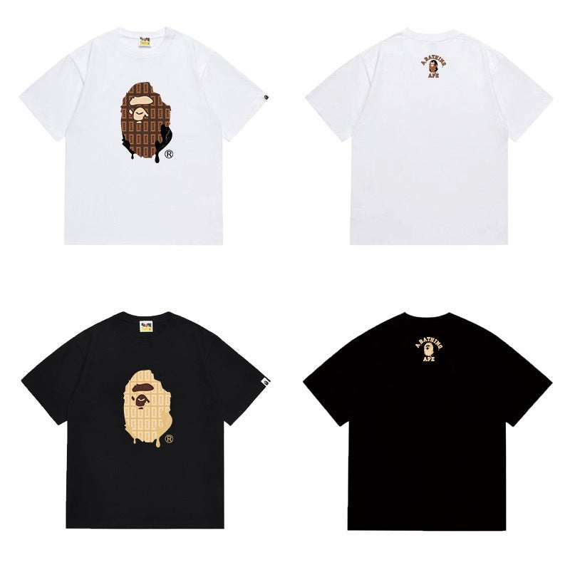 Bathing Shark and ape head print T Shirts NextBlock