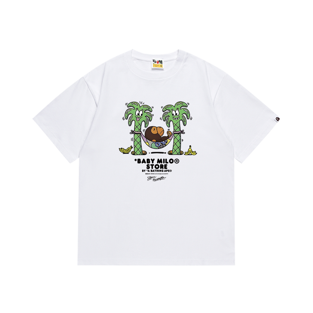 Bathing Shark and ape head print T-Shirt NextBlock