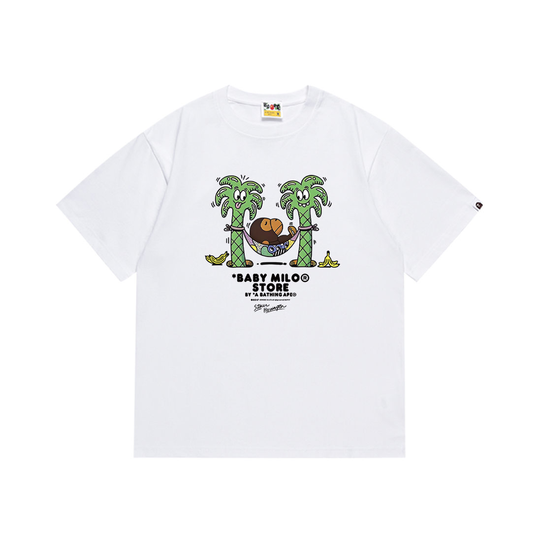 Bathing Shark and ape head print T-Shirt NextBlock