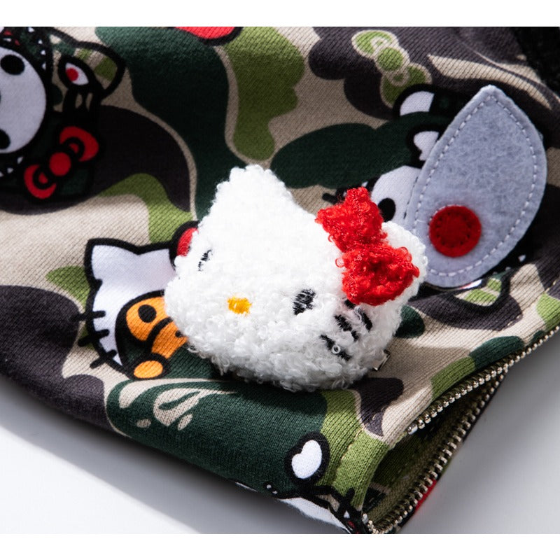 Bathing Shark and ape head print Hoodie Full Print Hello Kitty Cardigan Zipper NextBlock