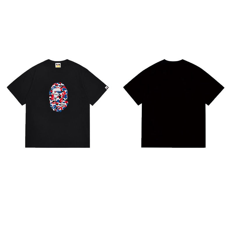 Bathing Shark and ape head print T Shirts NextBlock