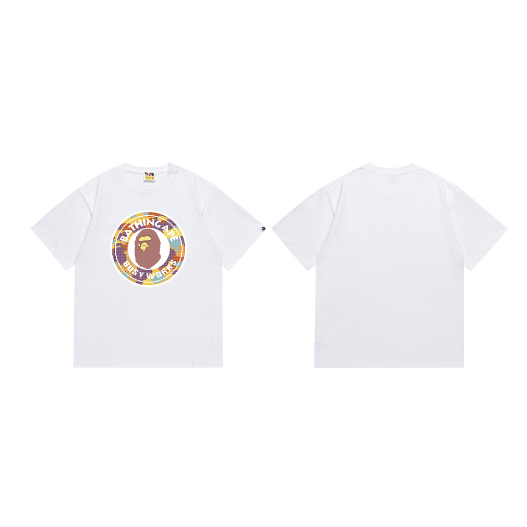 Bathing Shark and ape head print T-Shirt NextBlock
