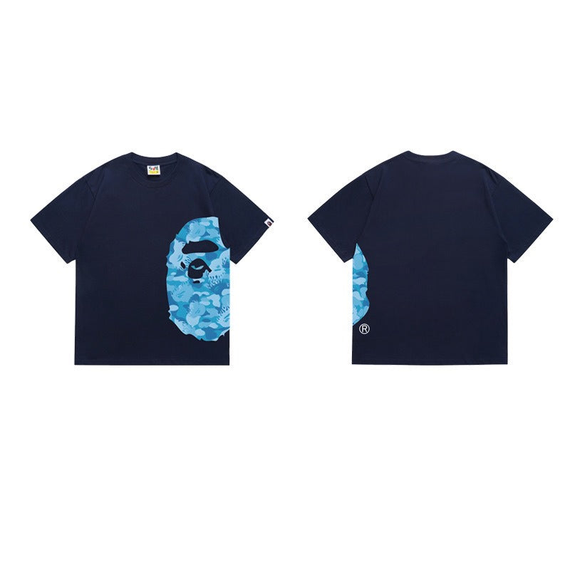 Bathing Shark and ape head print T Shirts NextBlock