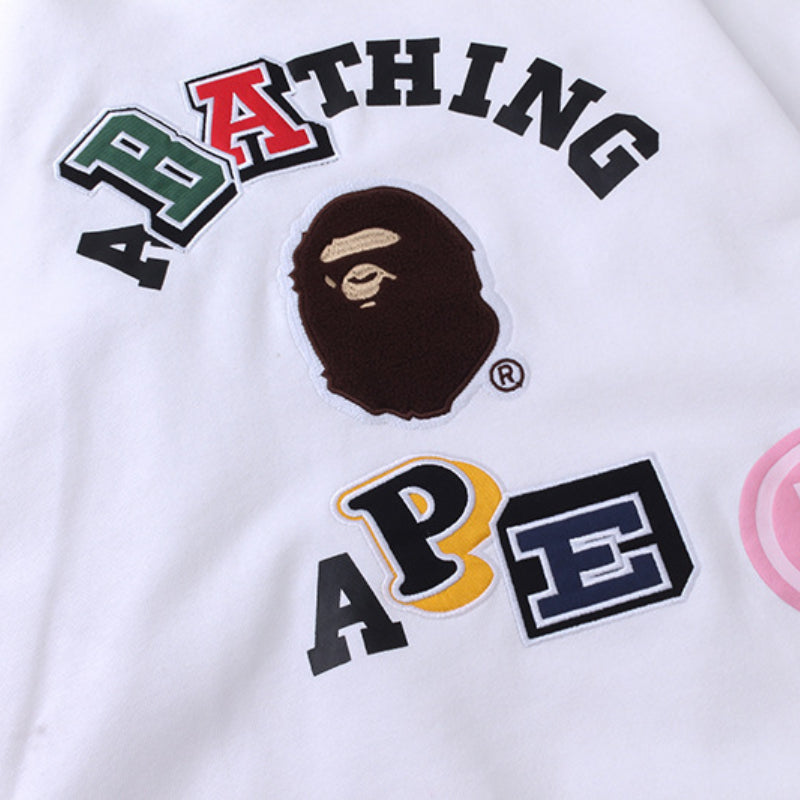 Bathing Shark and ape head print Hoodie Shark Head Sweater Colored Letter Print Fall / Winter Hooded Jacket NextBlock