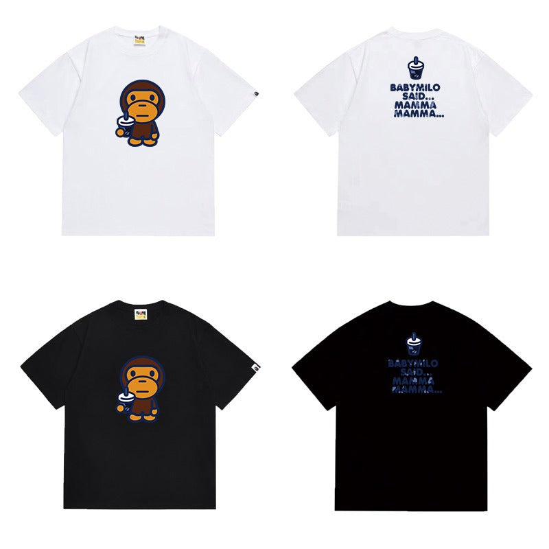 Bathing Shark and ape head print T Shirts NextBlock