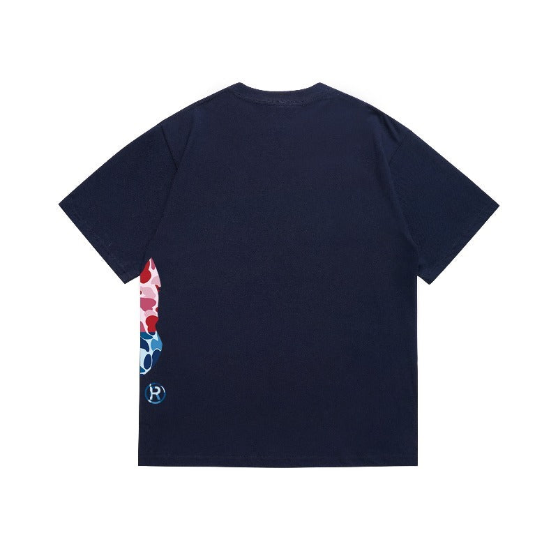 Bathing Shark and ape head print T Shirts NextBlock