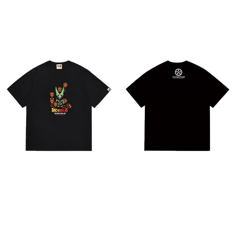 Bathing Shark and ape head print T Shirts NextBlock