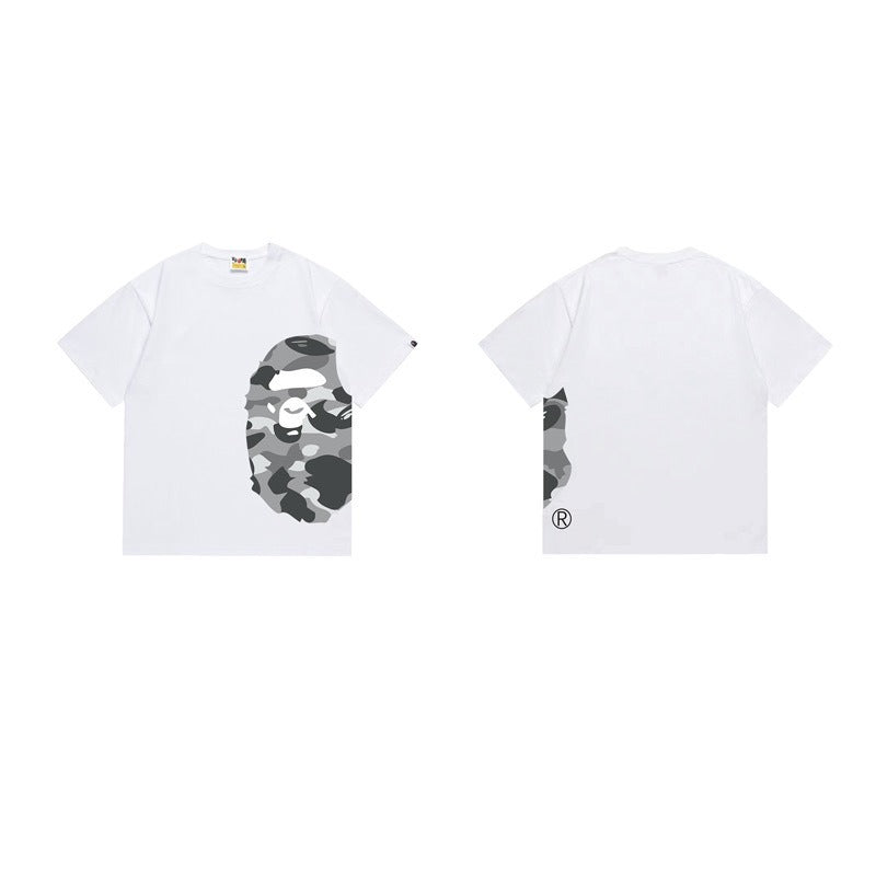 Bathing Shark and ape head print T Shirts NextBlock