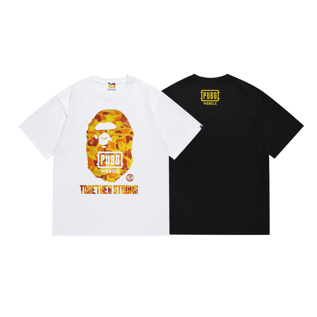Bathing Shark and ape head print T-Shirt NextBlock