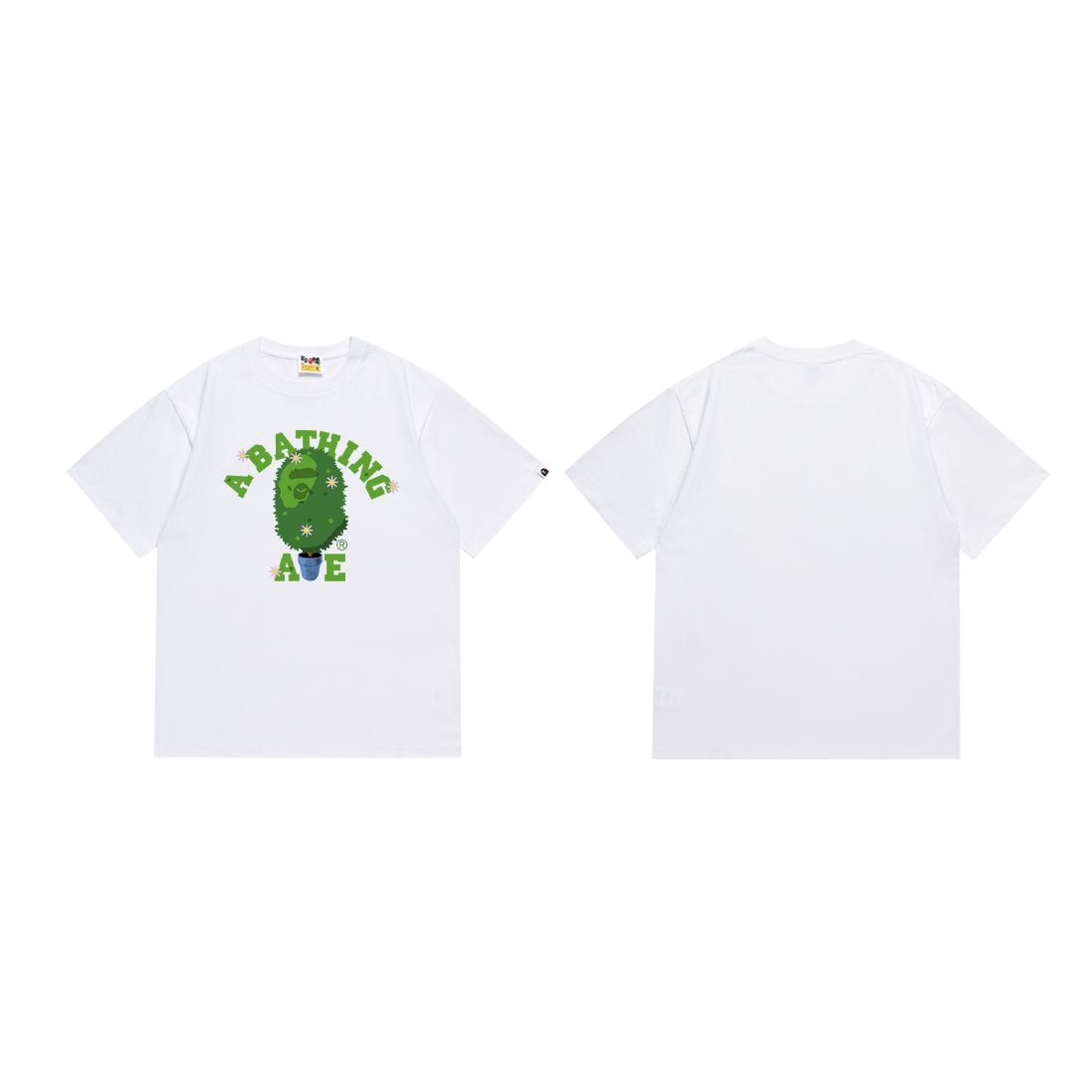 Bathing Shark and ape head print T-Shirt NextBlock
