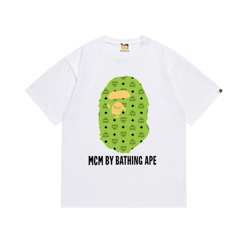 Bathing Shark and ape head print T-Shirt NextBlock