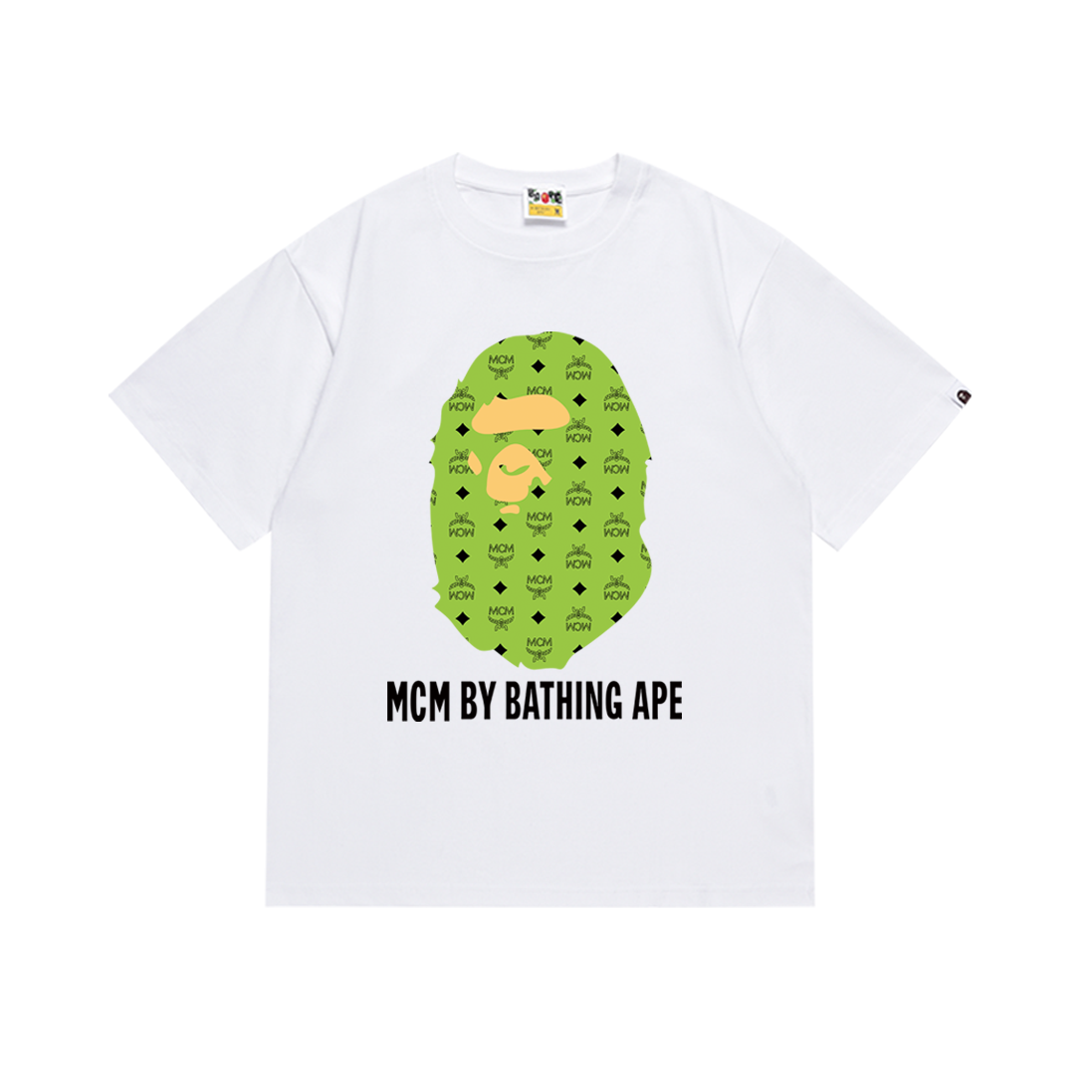 Bathing Shark and ape head print T-Shirt NextBlock